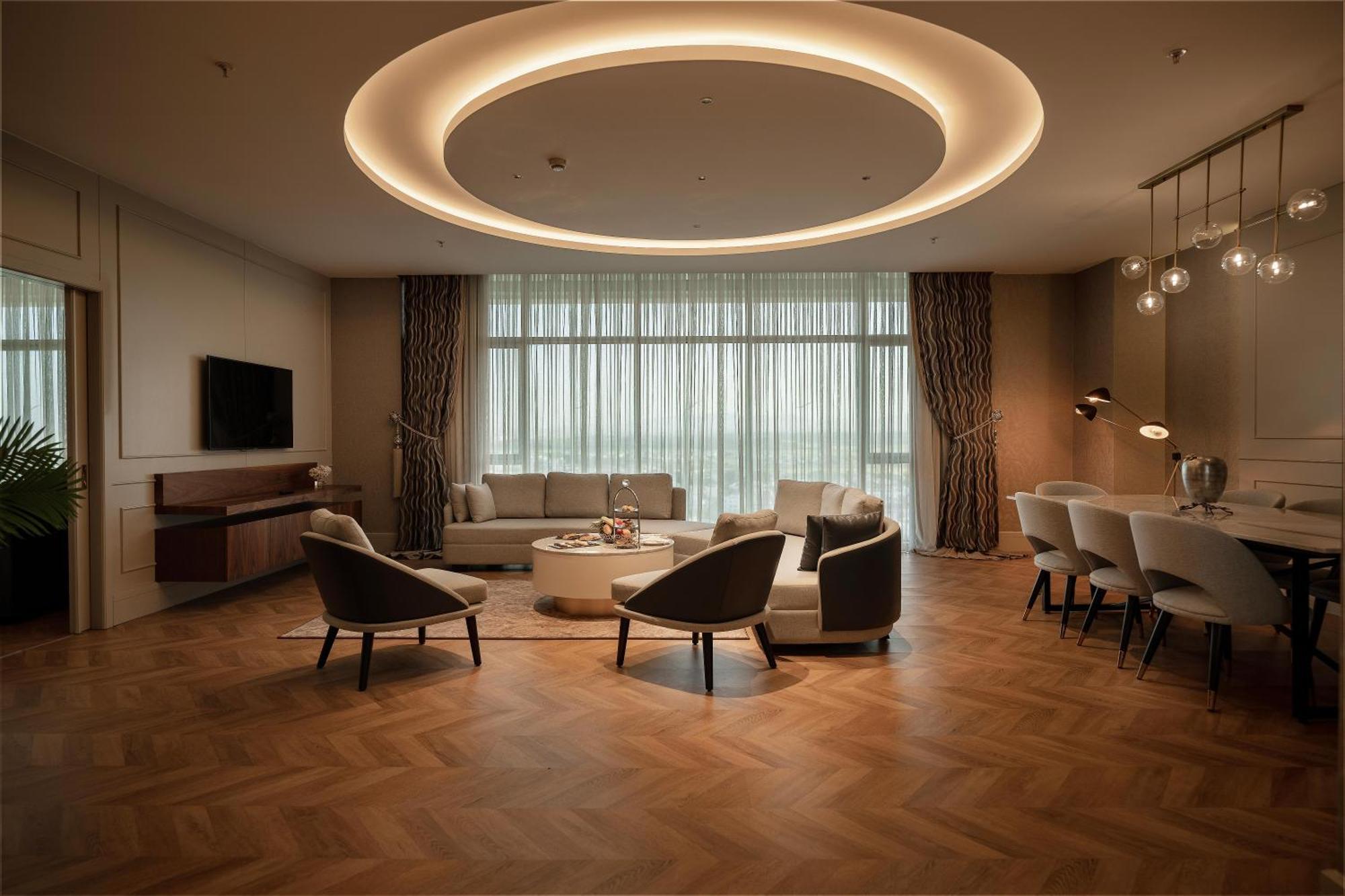 Concorde Tower Hotel & Casino 니코시아 외부 사진 A living room in a luxury apartment